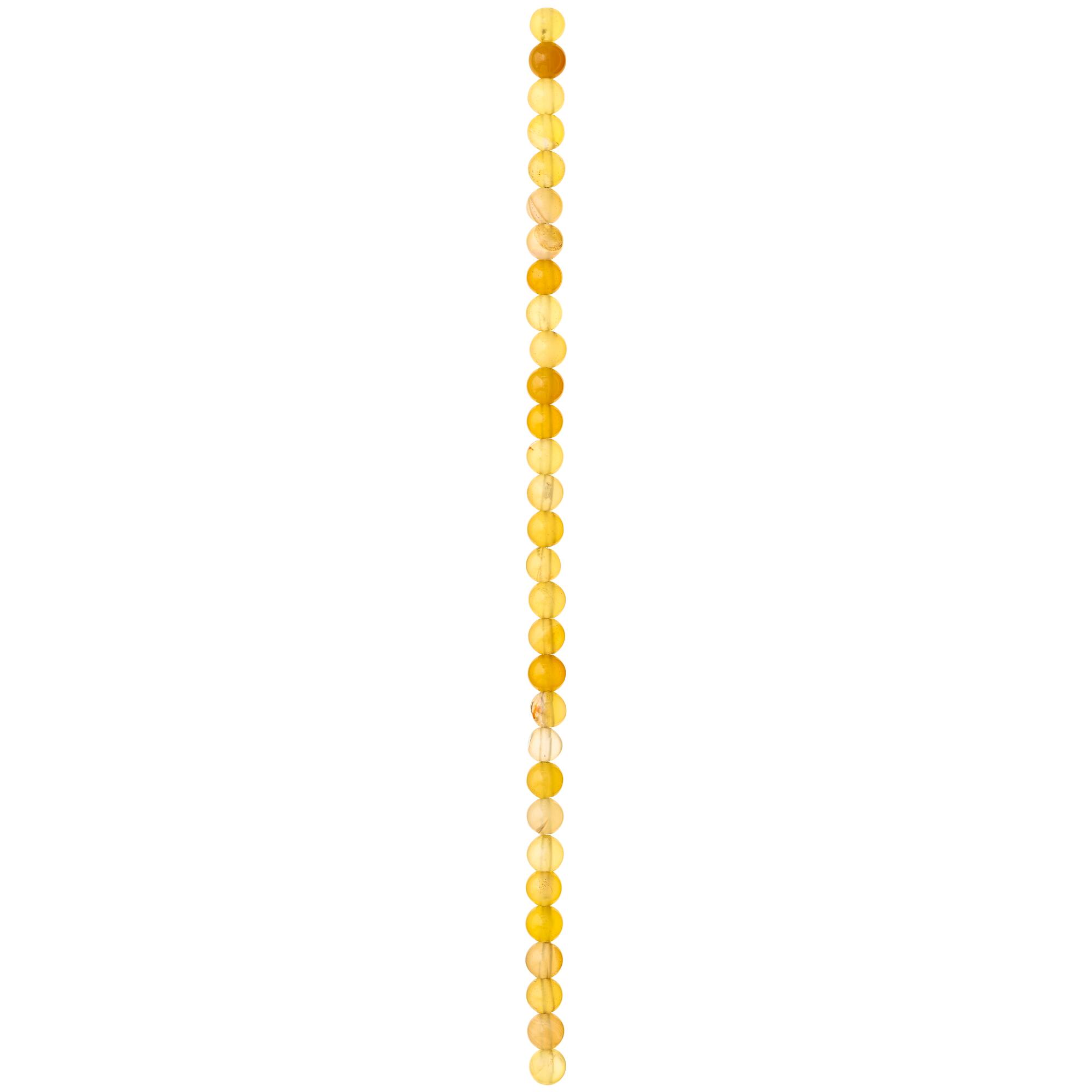 Yellow Dyed Agate Round Beads, 6mm by Bead Landing™